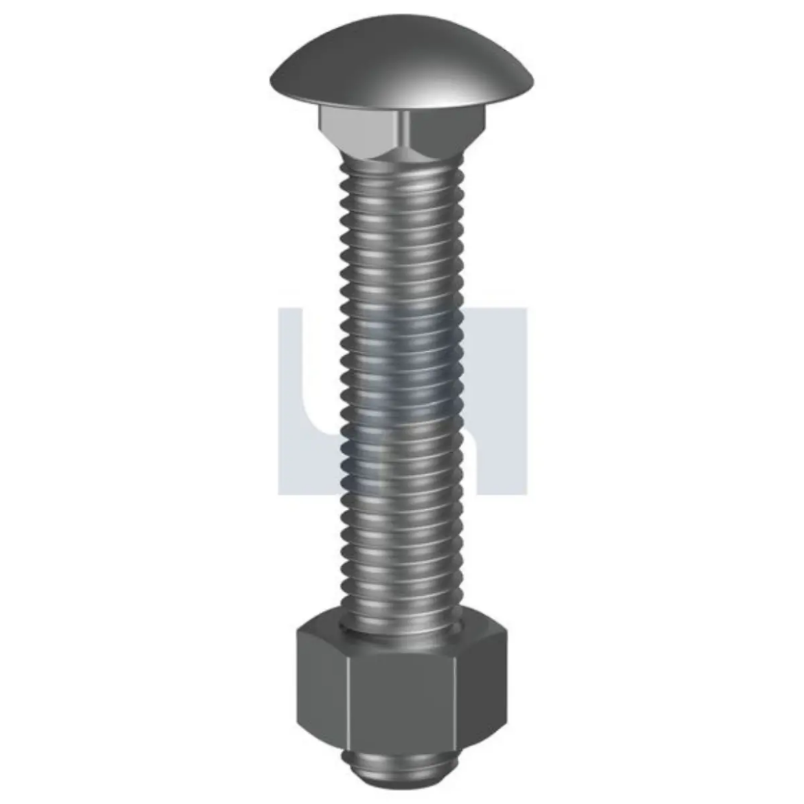 Picture of Bolt & Nut, Metric, 12 x 40mm, Cup Head, Class 4.6, Zinc Plated
