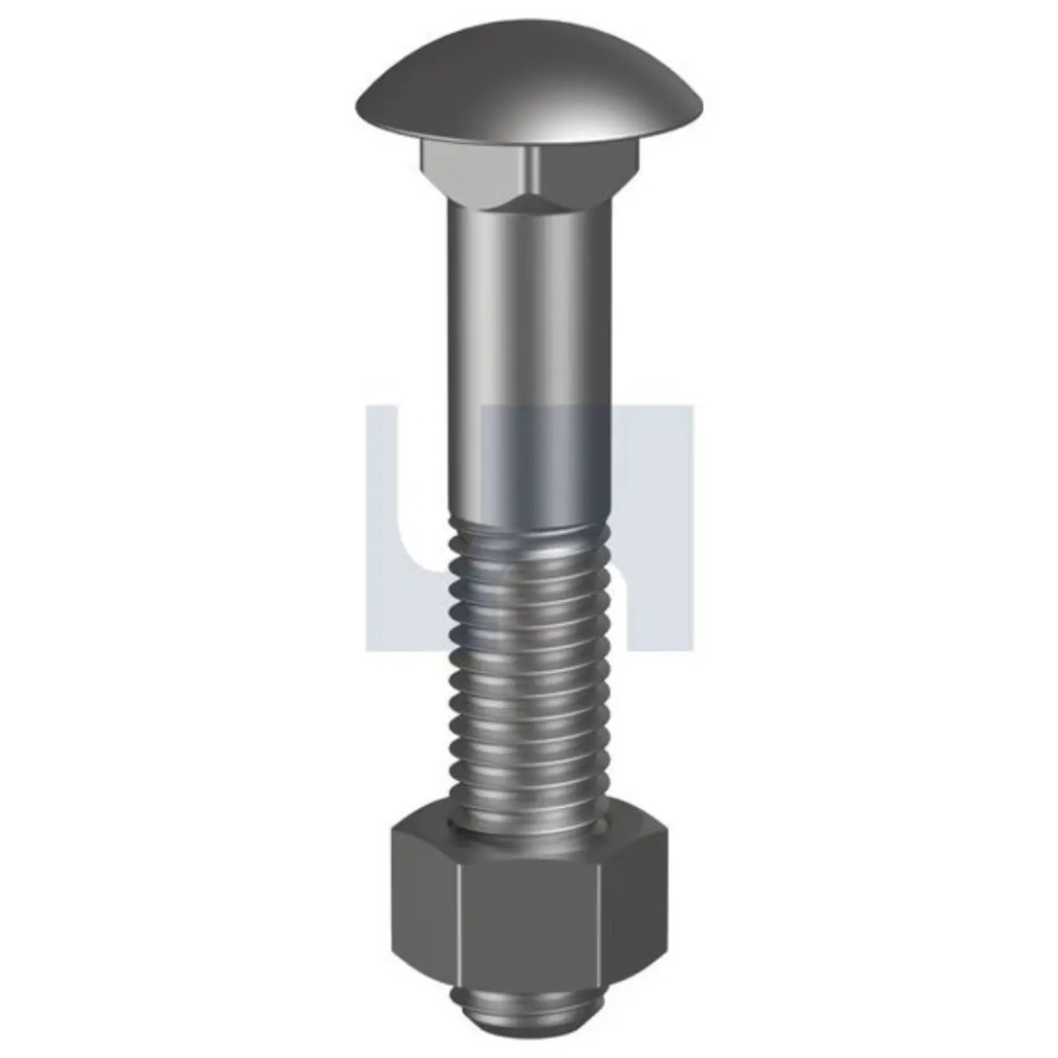 Picture of Bolt & Nut, Metric, 12 x 120mm, Cup Head, Class 4.6, Zinc Plated