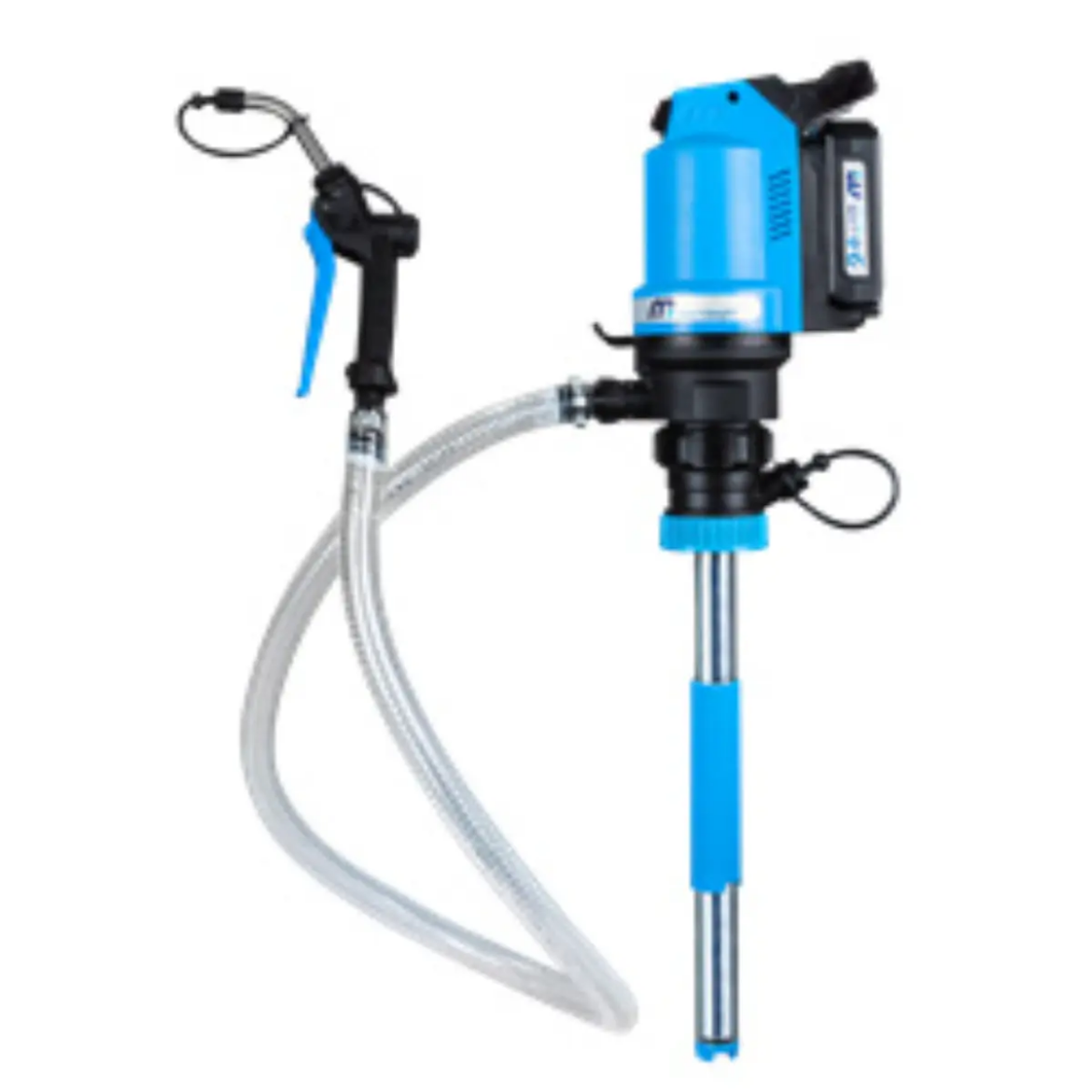 Picture of BOP 20L Starter Kit, incl. Power Head, 18V 2Ah Li Battery, 1 Hr Fast Charter, 1.5m Dispensing Hose & Gun, Bung Adaptors & 20L Stem for Engine Oil, Gear Oil, Hydraulic Oil (oils up to SAE140 viscosity), ATF & Coolant