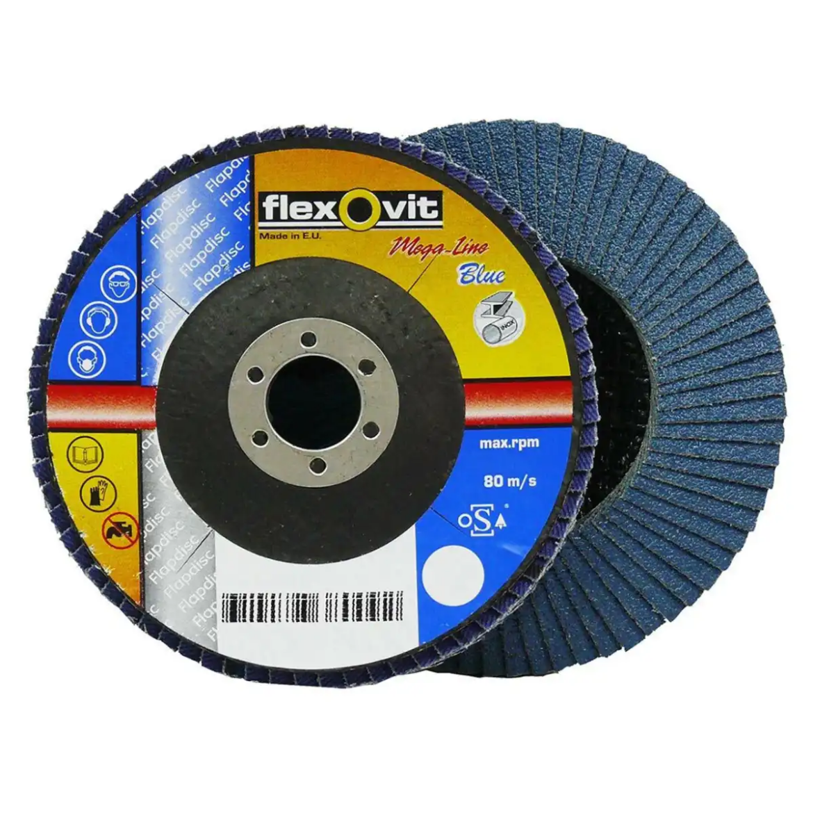 Picture of FLEXOVIT, Flap Disc, 100x16mm Z60, MEGA-LINE, Zirconia, Steel Inox