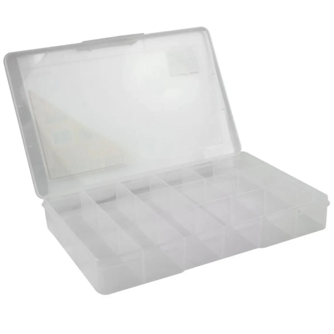 Picture of Large Storage Box, 18 Compartments, 310 x 200 x 48mm, CLEAR, Fischer