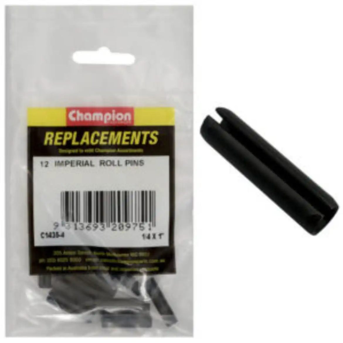 Picture of Roll Pins, 1/4" x 1", Pkt.12
