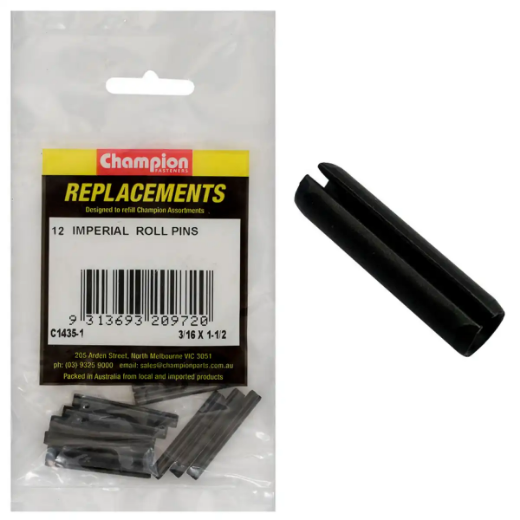 Picture of Roll Pins, 3/16" x 1 1/2", Pkt.12