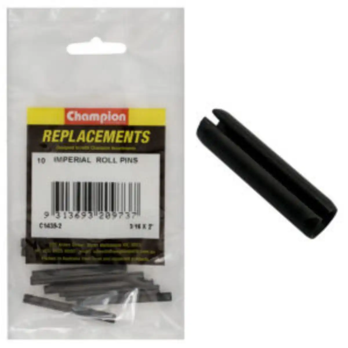 Picture of Roll Pins, 3/16" x 2", Pkt.10