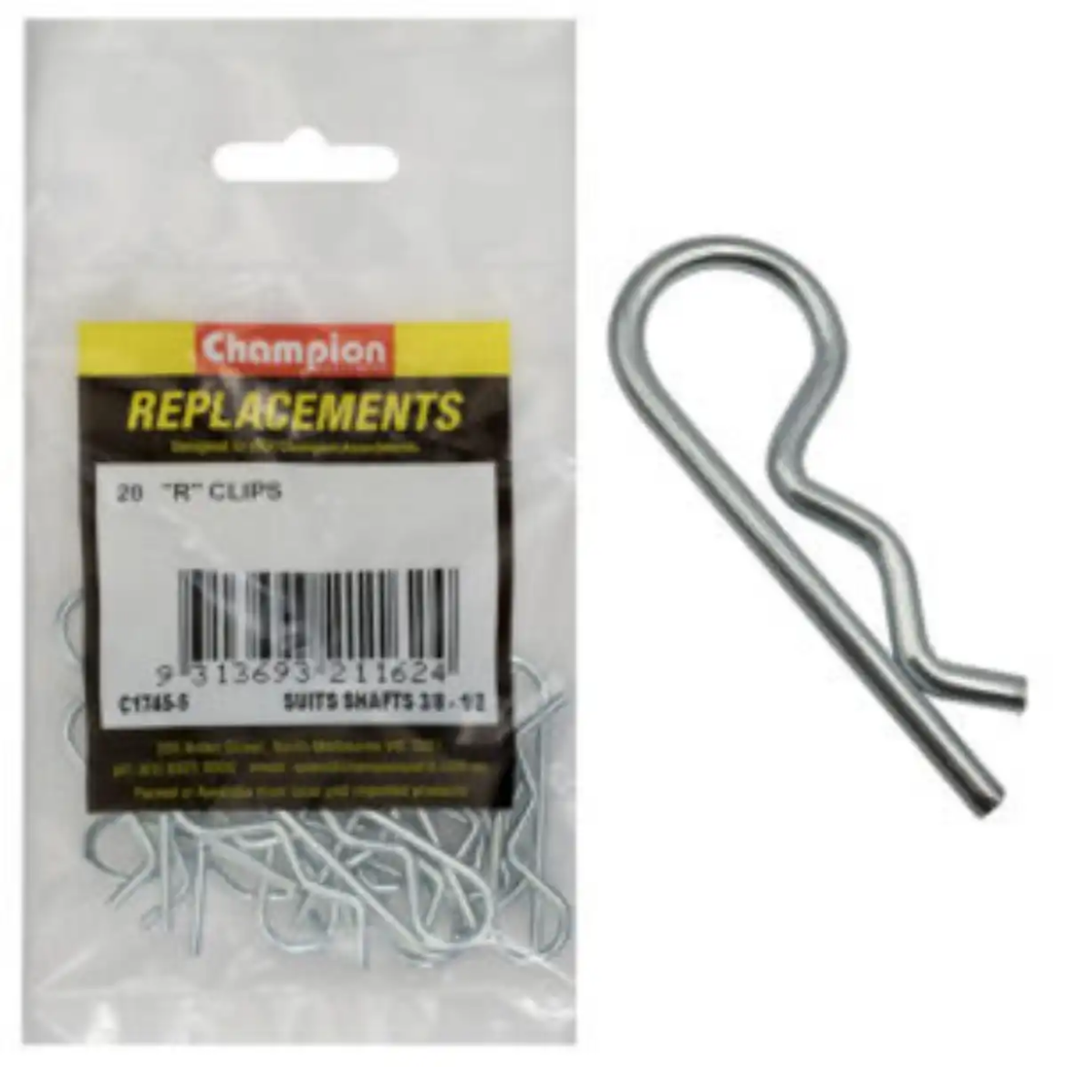Picture of R Clip, 3/8" x 1/2", Pkt.20