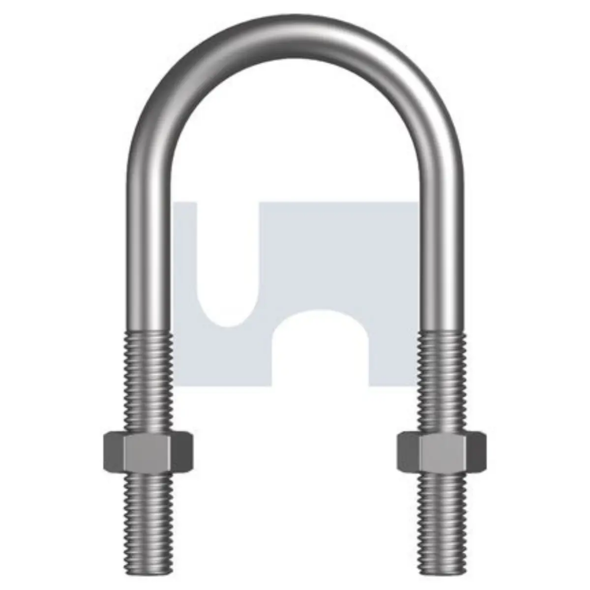 Picture of U-Bolt, 50NB, M10 x 50mm x 60mm ID, Stainless 316