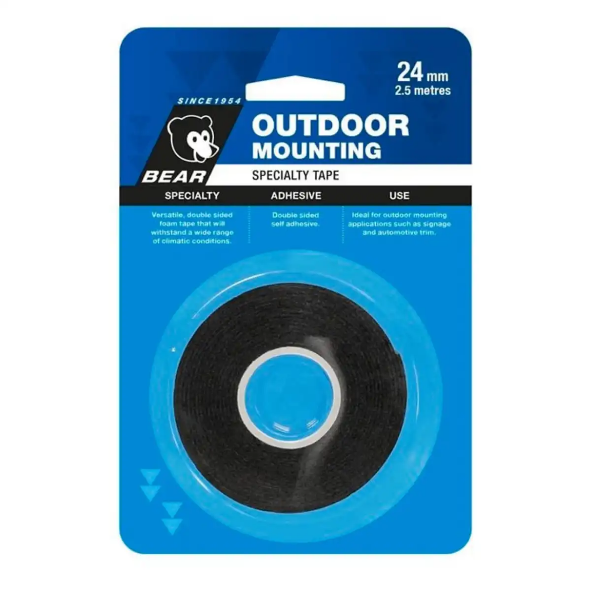 Picture of Tape, Double Sided, Outdoor Mounting, 24mm x 2.5m - Bear