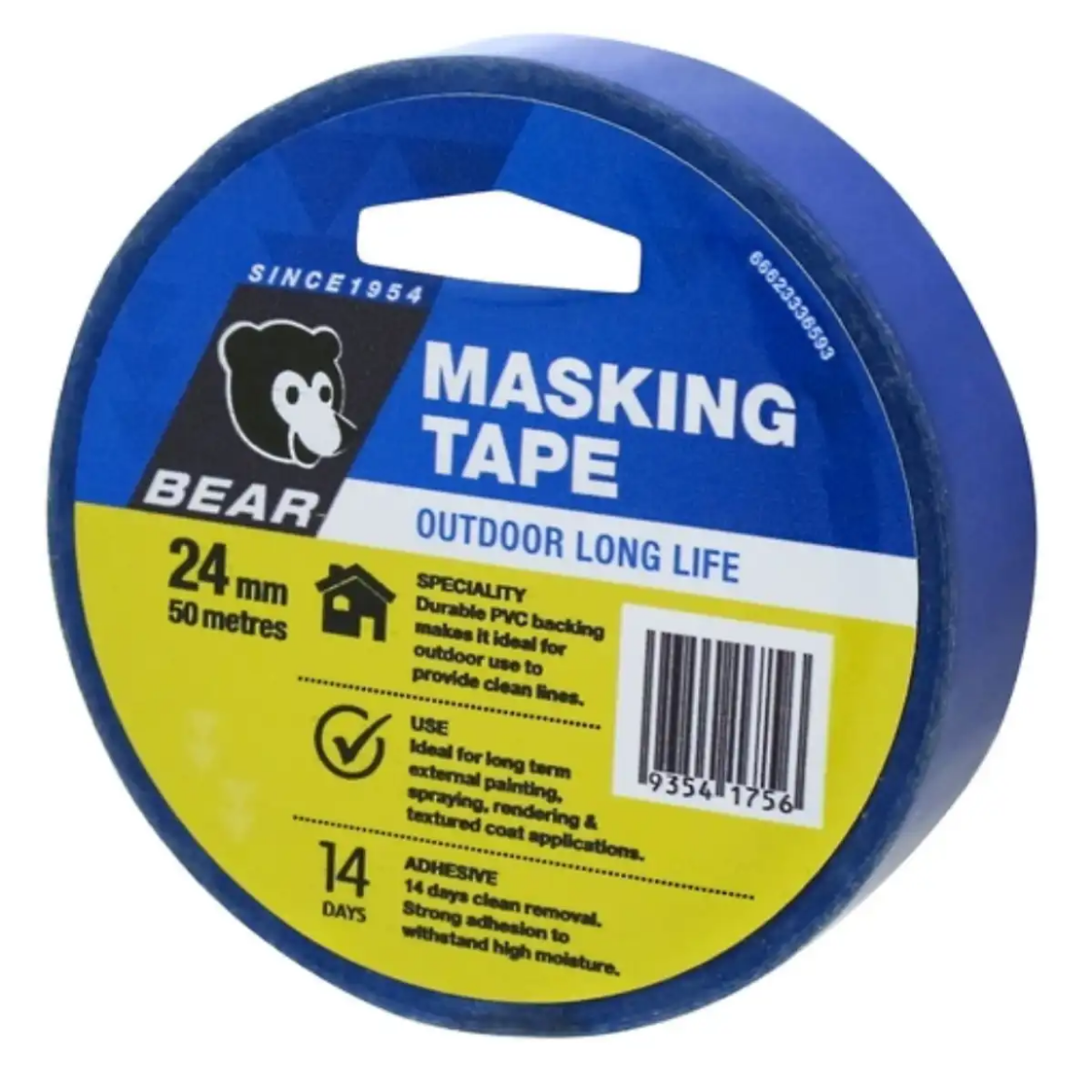 Picture of Tape, Masking, Outdoor Long Life (14 Days), 24mm x 50m - Bear (Blue)