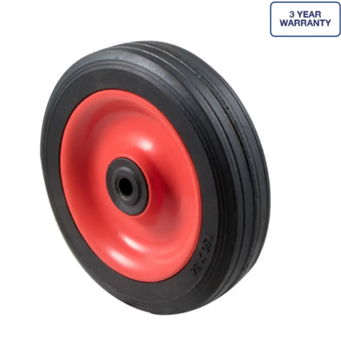 Picture of Wheel, 150mm x 38mm Black Rubber, Plastic Rim, 1/2" Bore, 50kg rated