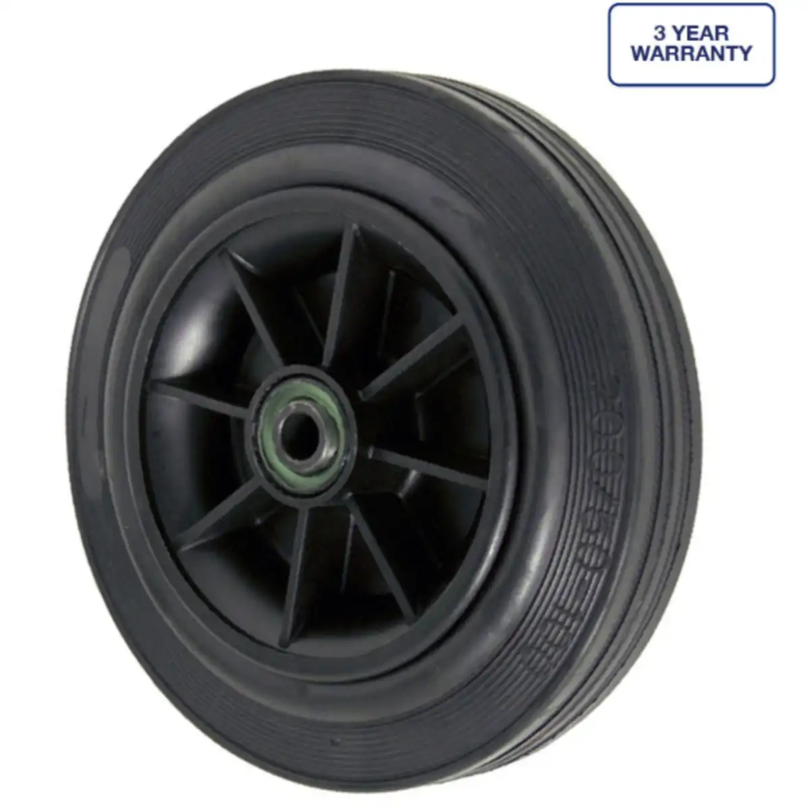 Picture of Wheel, 200mm x 50mm Black Rubber, 1/2" Bore, 180kg rated