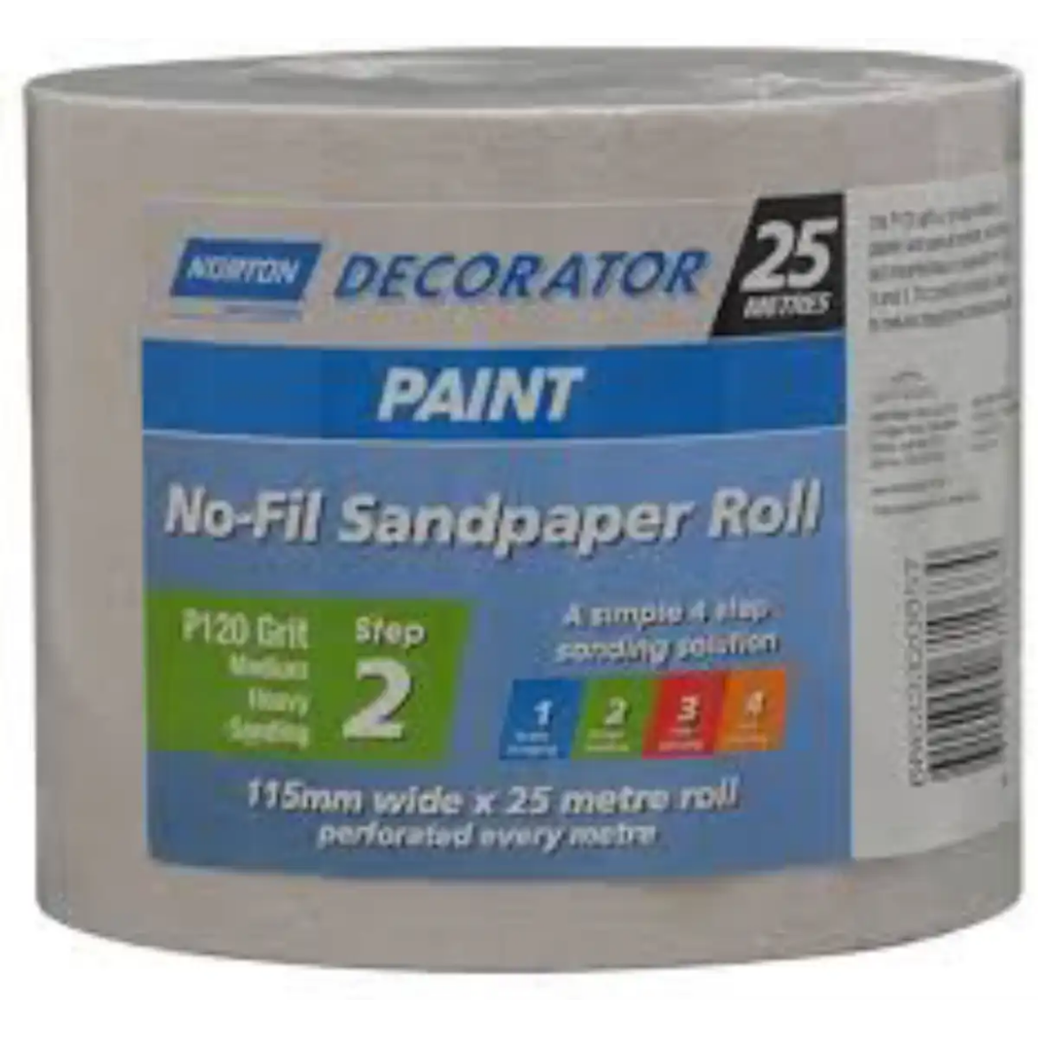 Picture of Sand Paper, 115mm x 25m A239 P120 - PERFORATED NO-FIL ADALOX ROLLS (PAINT)