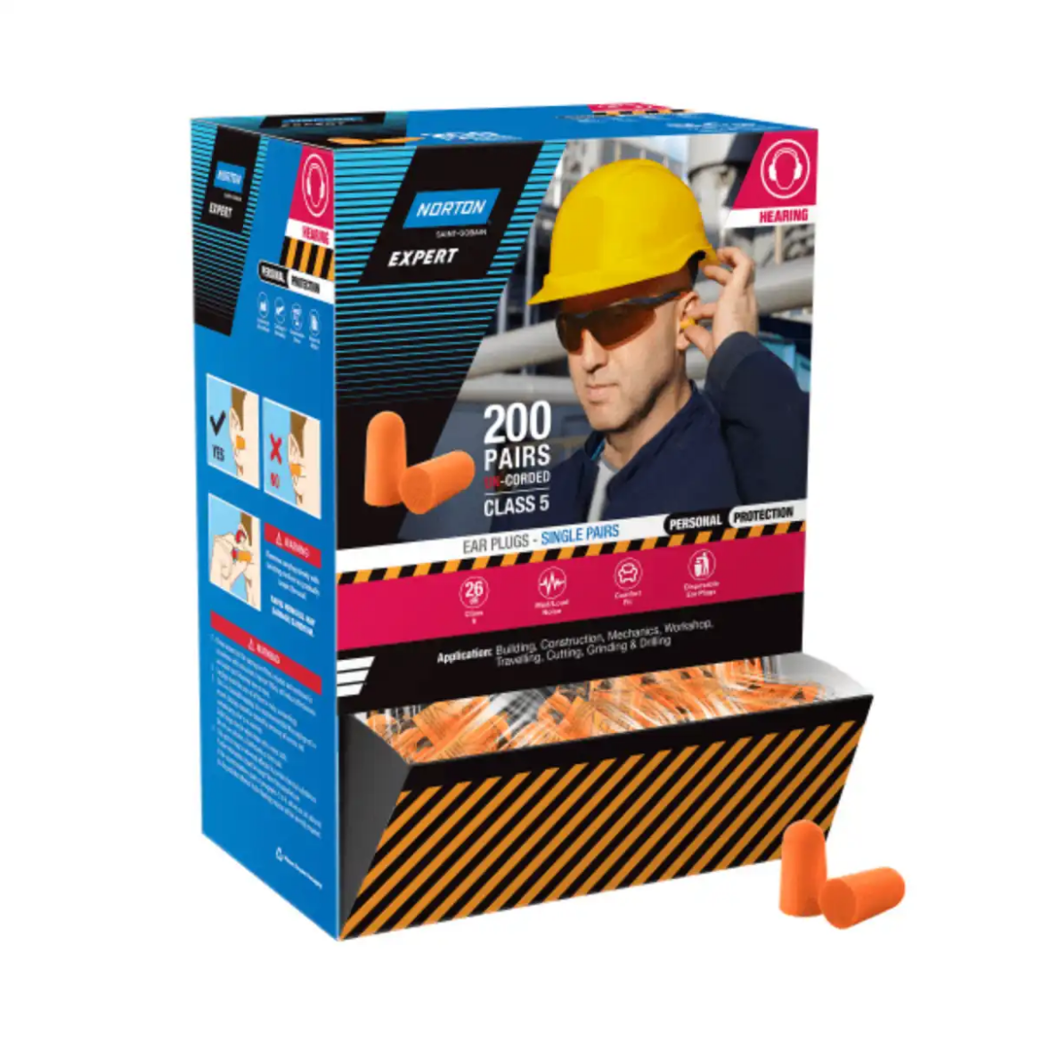 Picture of EARPLUGS DISPOSABLE UNCORDED, CLASS 5, 26DB, 200 PER BOX
