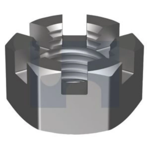 Picture of Nut, UNF, 1"-12, Slotted, GR2, Zinc Plated