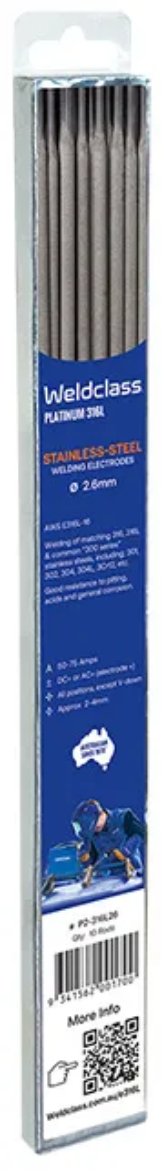 Picture of Electrodes, Stainless 316L 2.6mm, Handy Pack, Pkt.10