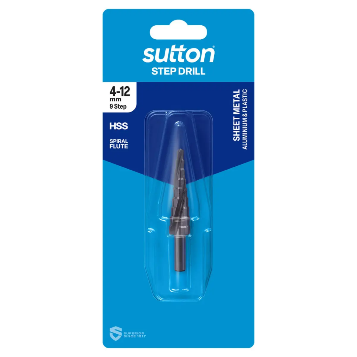 Picture of Step Drill, 9 steps, 4 - 12mm, 6mm shank, HSS