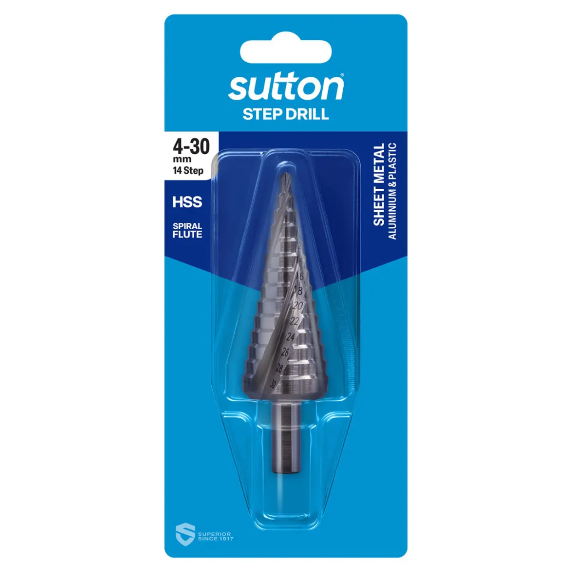 Picture of Step Drill, 14 steps, 4 - 30mm, 10mm shank, HSS