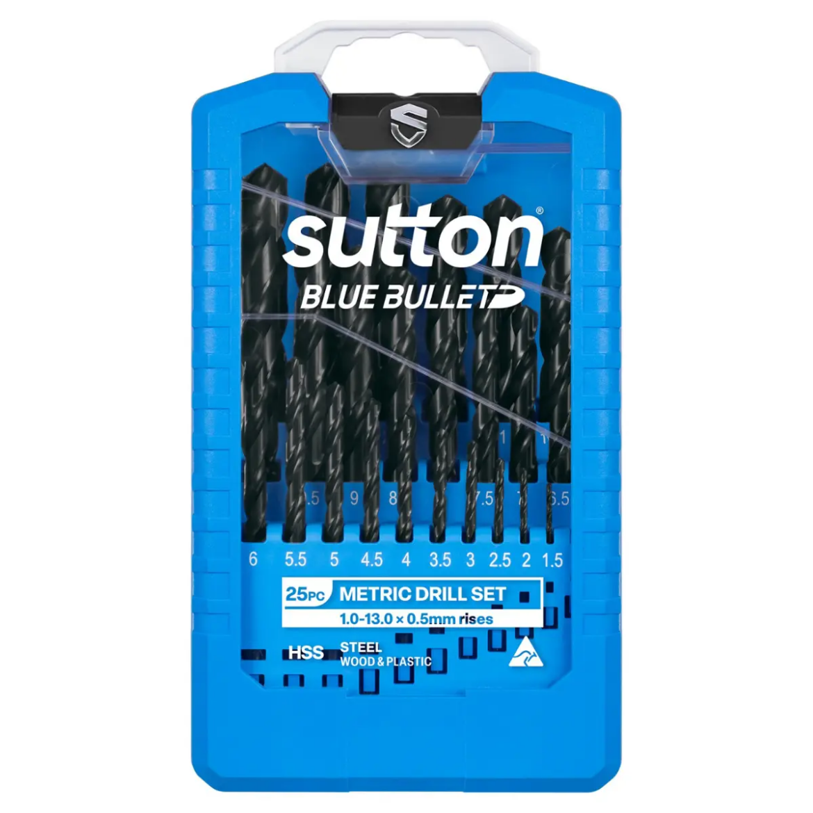 Picture of Drill Set, Metric, 25 Pce, 1.0-13.0mm, Rises of 0.5mm, HSS, BLU