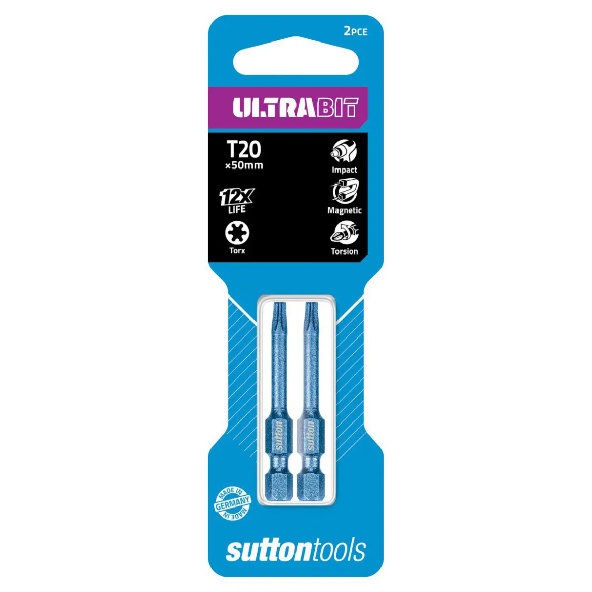 Picture of Bit, Screwdriver, Torx, Ultra, TX 20 x 50mm, Pkt.2