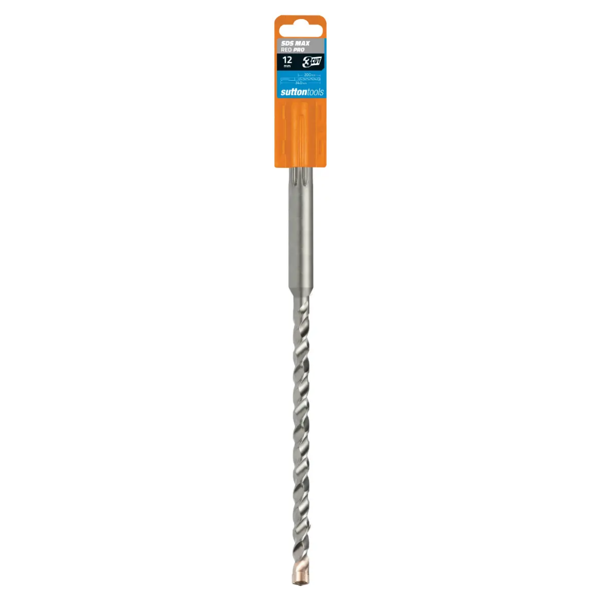 Picture of Drill, Masonry, 12mm x 340mm, REO PRO, SDS MAX, 3 x TCT Tips (Grey)