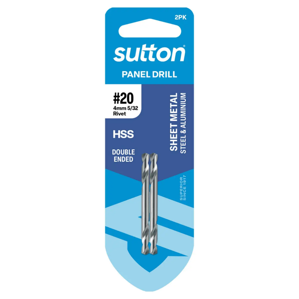 Picture of Drill, #20, Double Ended Rivet Drill, HSS, Twin Pack, Suit 4mm or 5/32" Rivet
