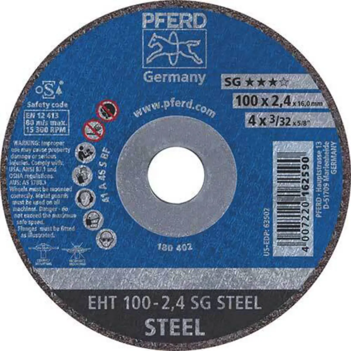Picture of CUT-OFF WHEEL 4", EHT 100-2,4 SG STEEL/16