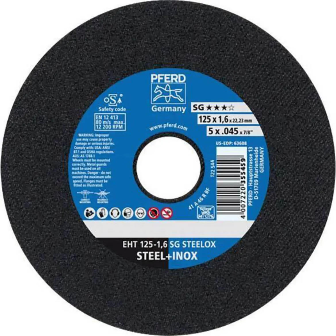Picture of CUT-OFF WHEEL 5", EHT 125-1,6 SG STEELOX