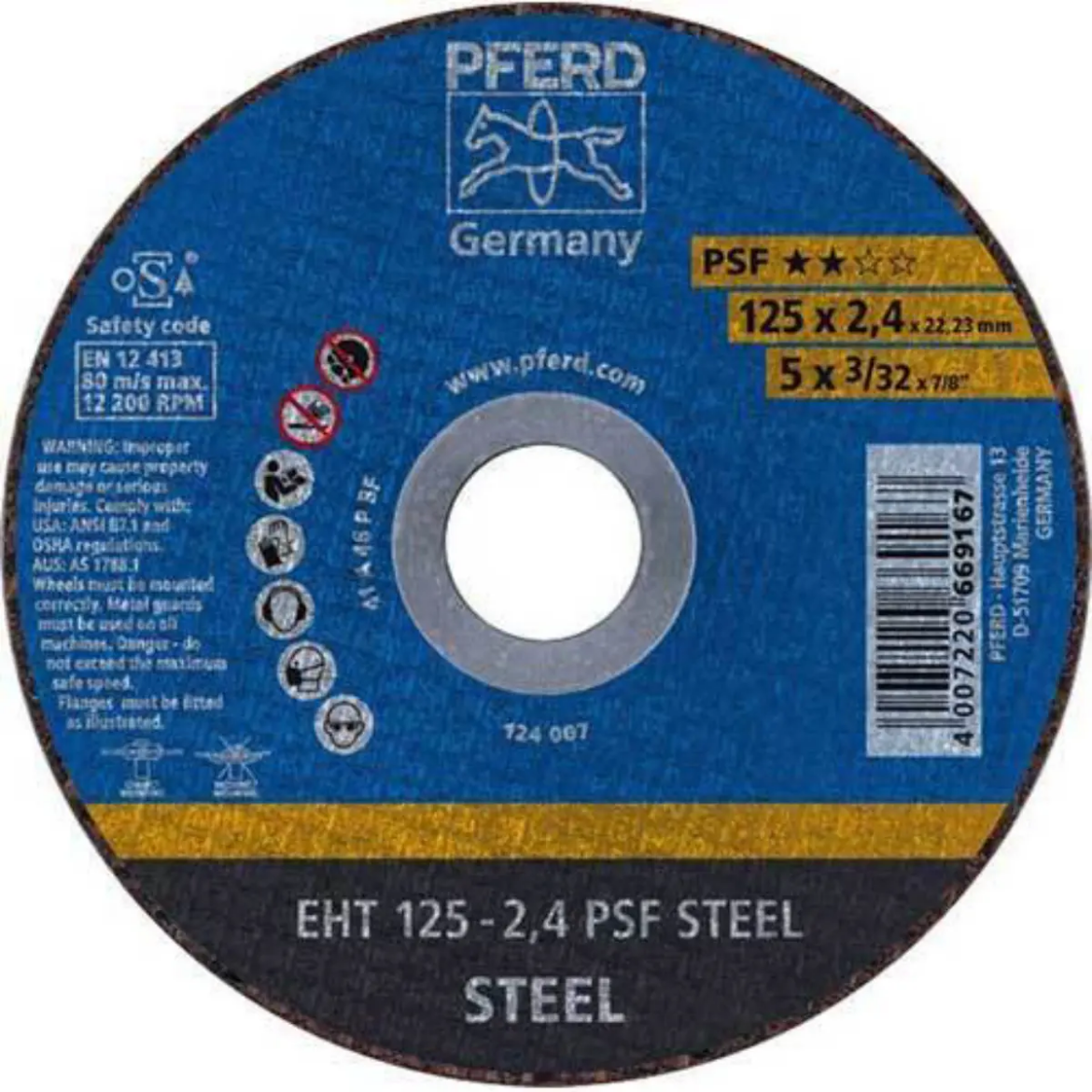 Picture of CUT-OFF WHEEL 5", EHT 125-2,4 PSF STEEL