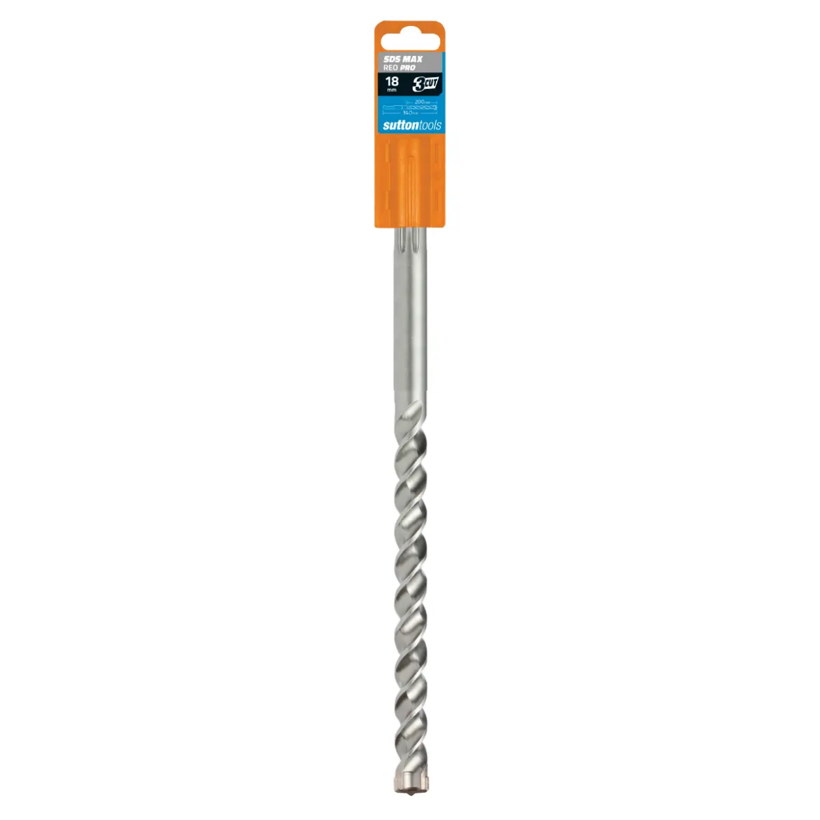 Picture of Drill, Masonry, 18mm x 340mm, REO PRO, SDS MAX, 3 x TCT Tips (Grey)