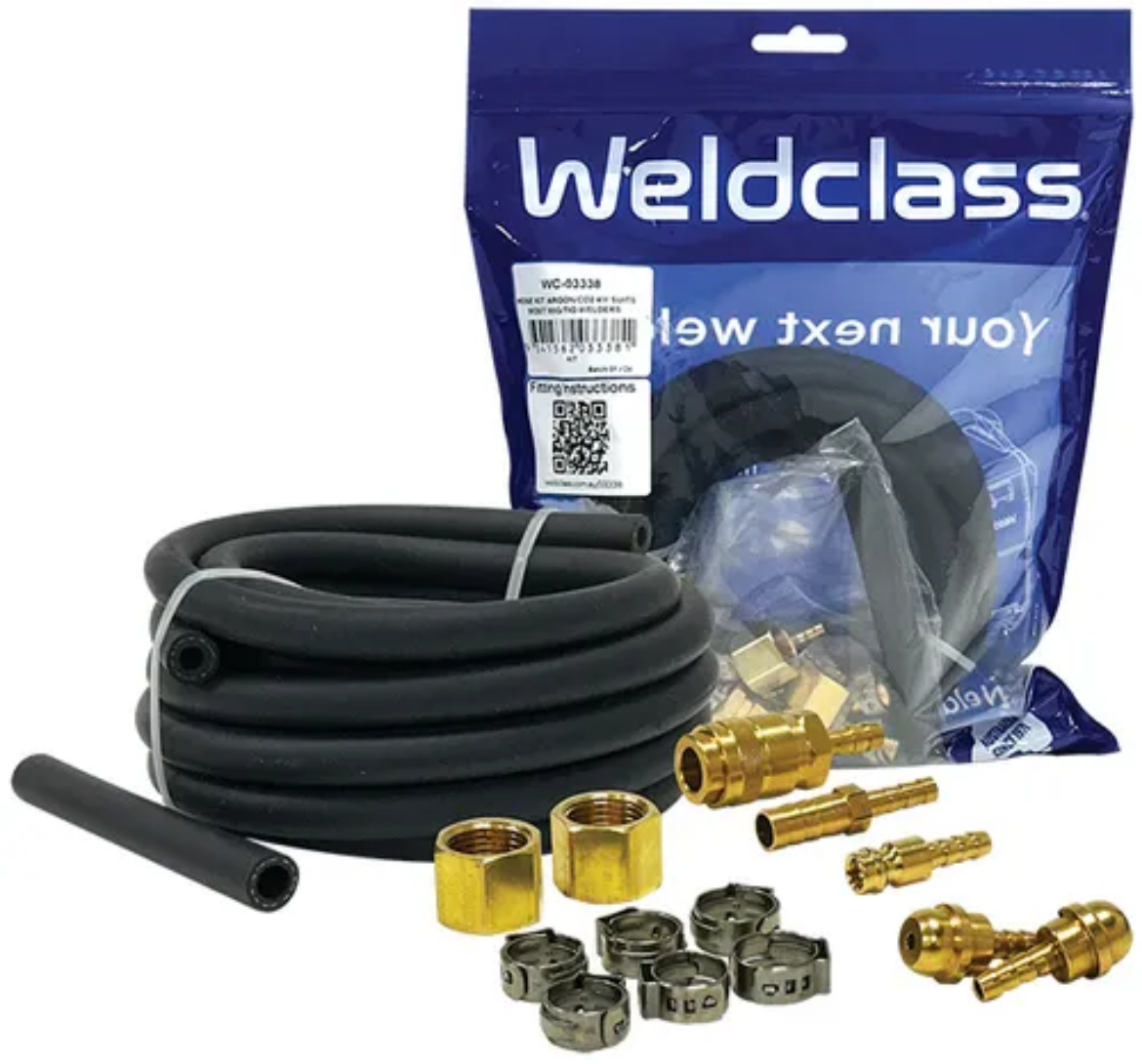 Picture of Hose Kit, Argon/Co2/Inert (Black) 4m + Fittings, Weldclass