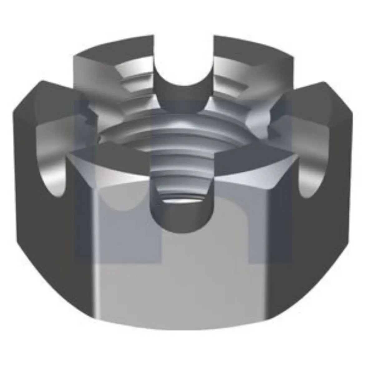 Picture of Nut, Metric Fine, M16-1.5, Slotted, Class 5, Zinc Plated