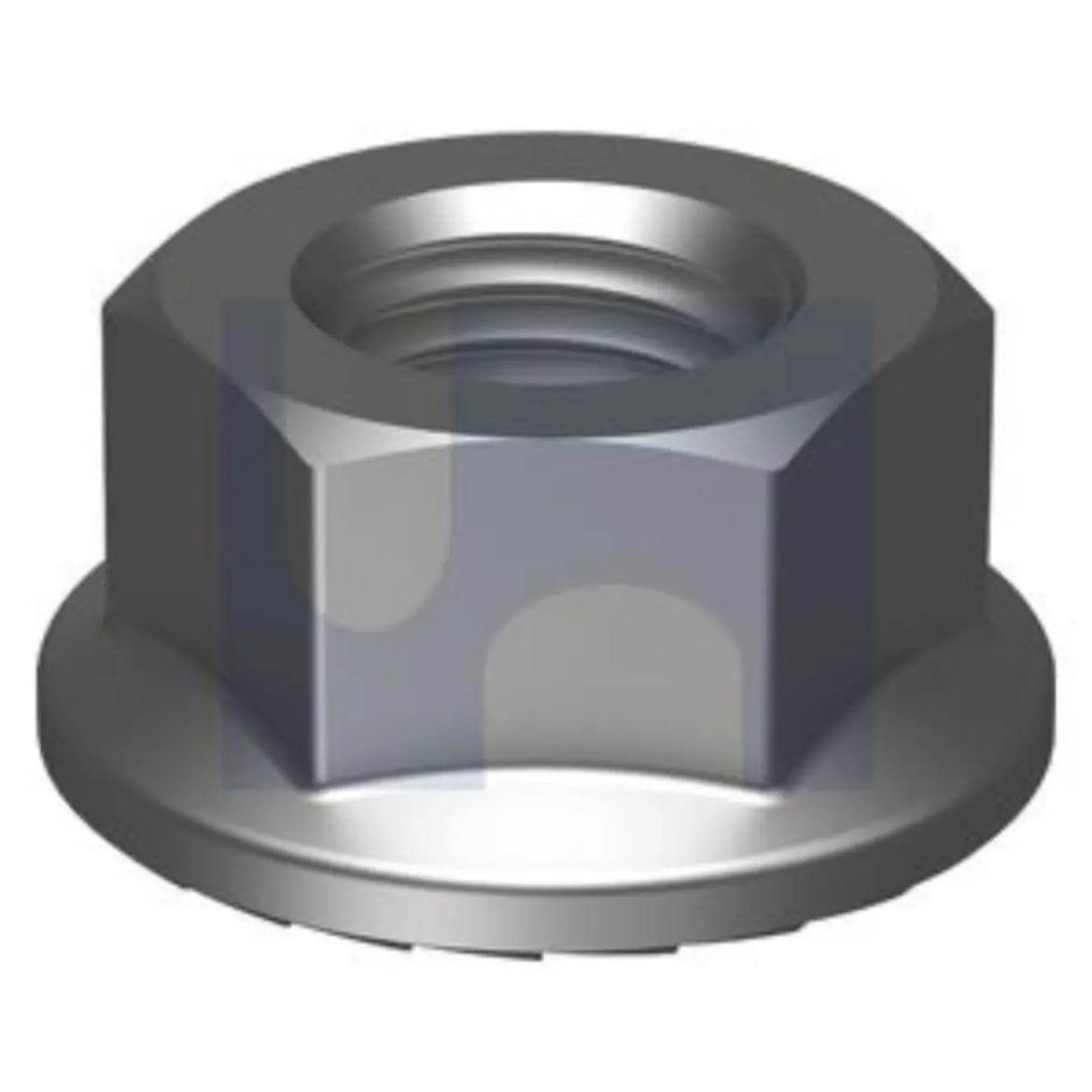 Picture of Nut, UNF, 3/8", Flanged Serrated, Grade 8, Zinc Plated