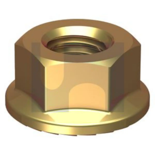 Picture of Nut, Metric Flanged Serrated, 8mm, Class 8, Zinc Yellow