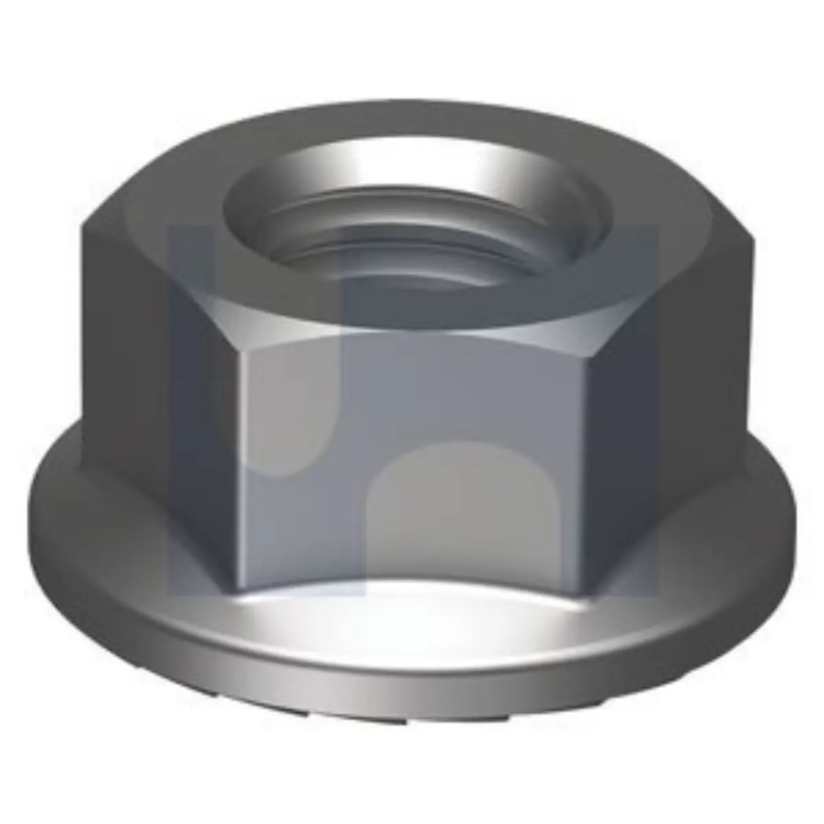 Picture of Nut, UNC, Flanged Serrated, 1/2", Grade 8, Zinc Plated