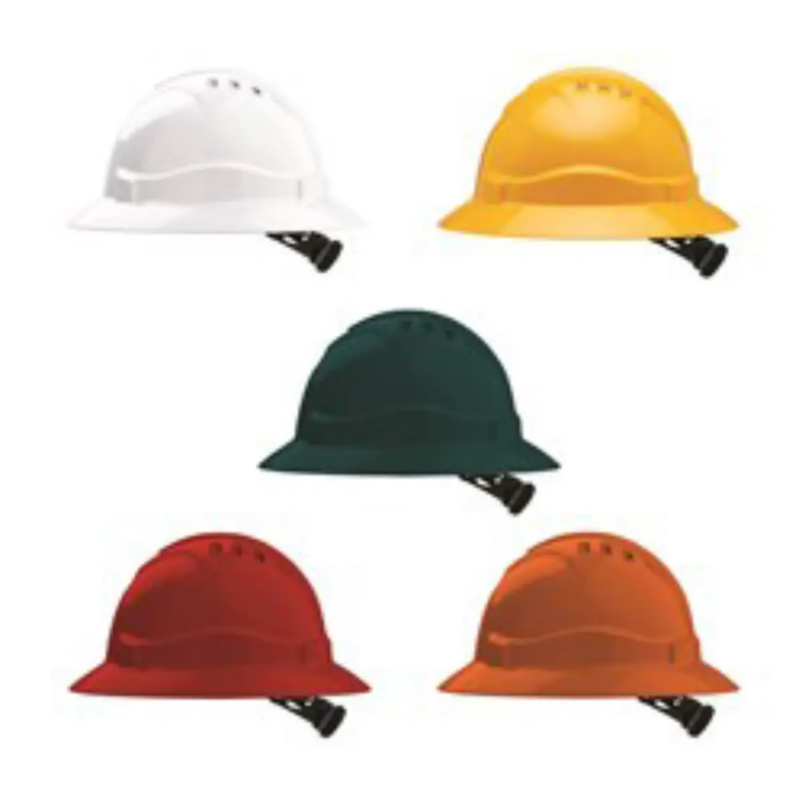 Picture of V6 HARD HAT VENTED FULL BRIM RATCHET HARNESS, White