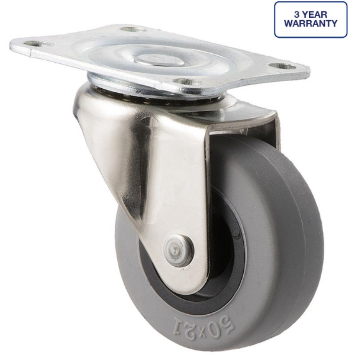 Picture of Castor, 50mm x 20mm Grey TPE Wheel, Swivel, 30kg rated