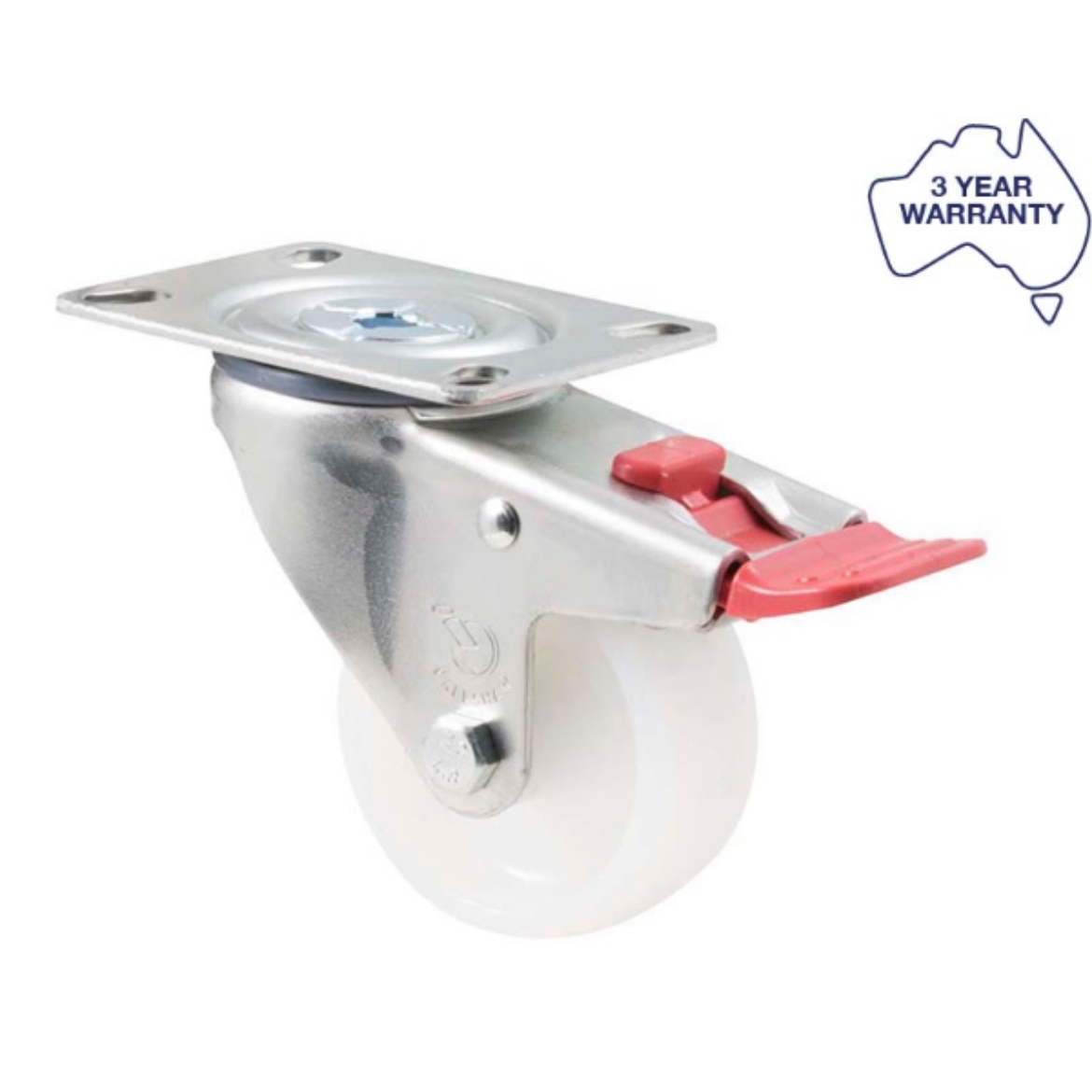 Picture of Castor, 75mm x 32mm Nylon Wheel, Swivel with Brake, 150kg rated