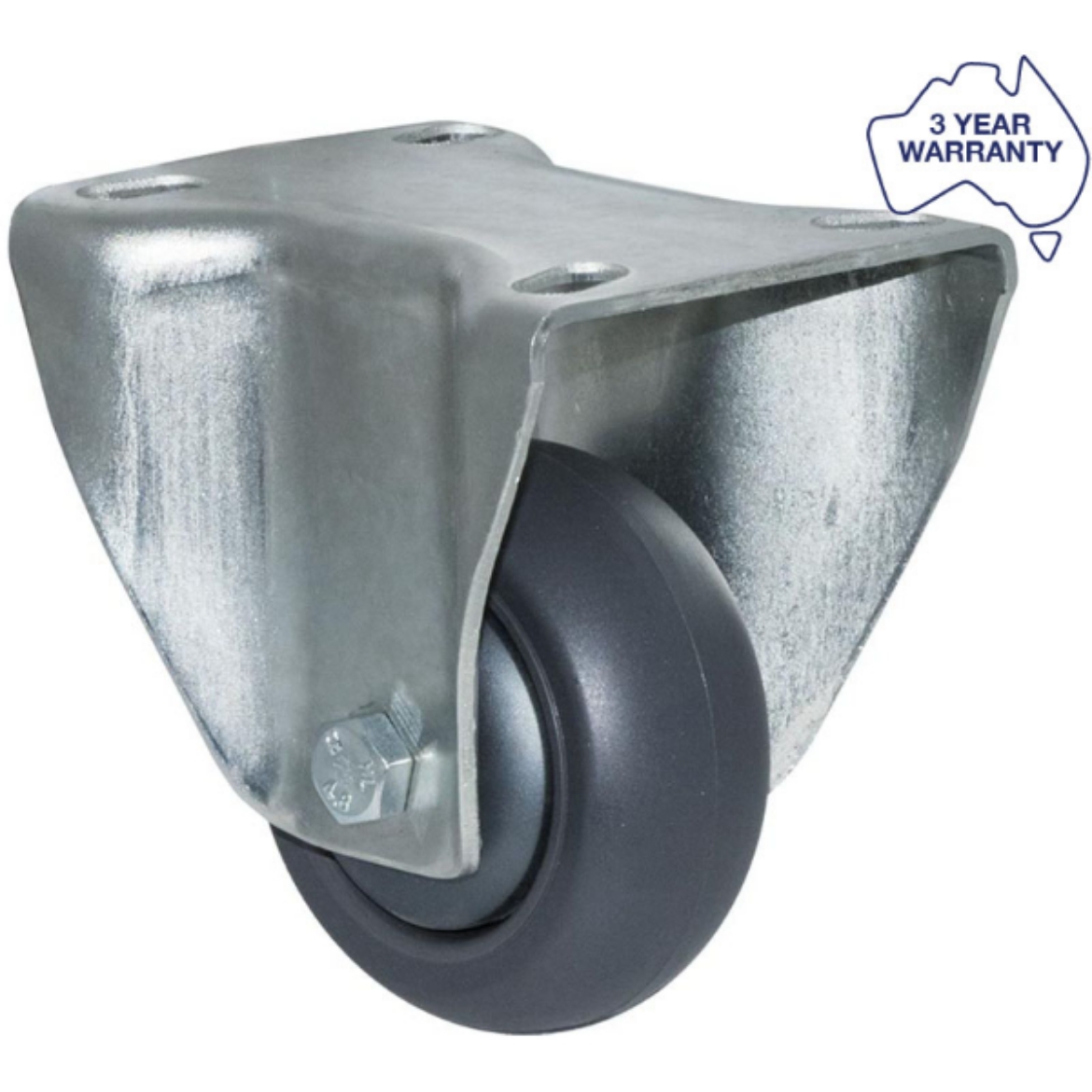 Picture of Castor, 75mm x 32mm PU on Nylon Wheel, Fixed, 100kg rated