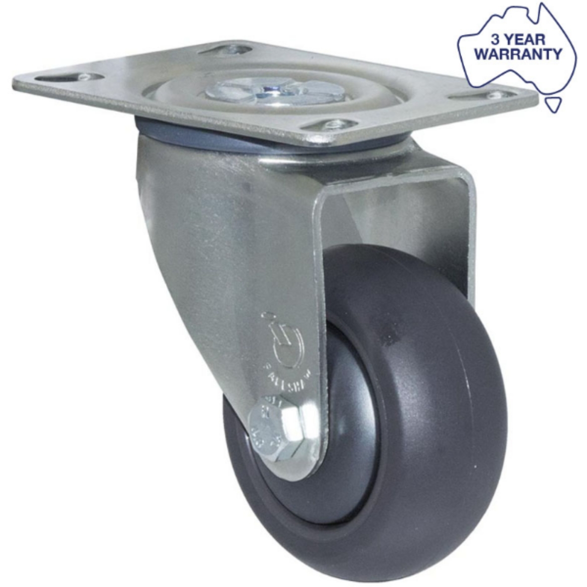 Picture of Castor, 75mm x 32mm PU on Nylon Wheel, Swivel, 100kg rated