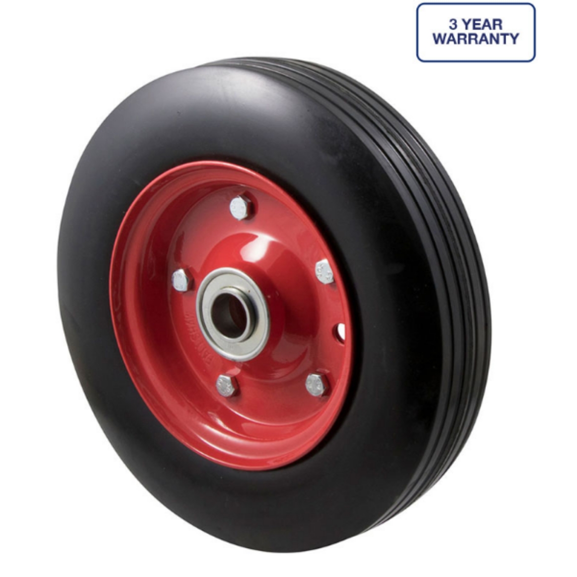 Picture of Wheel, 280mm x 70mm Black Rubber Puncture Proof, Steel Split Rim, 1" Bore, 200kg rated