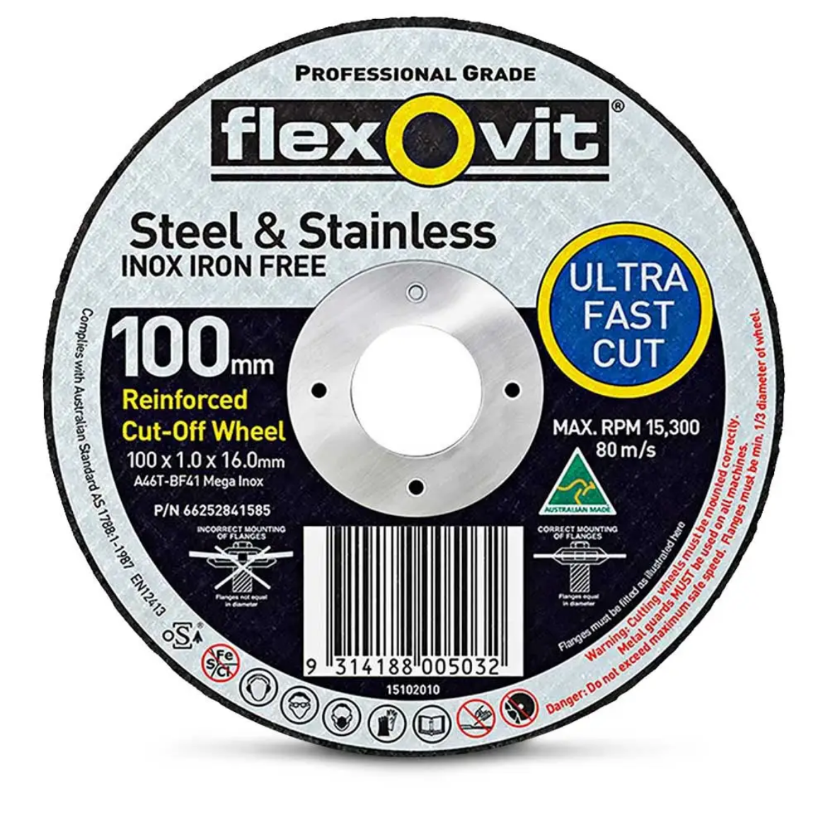 Picture of CUT OFF WHEEL 100 x 1.0 x 16.0mm A46T-BF41 MEGA INOX - ULTRA THIN