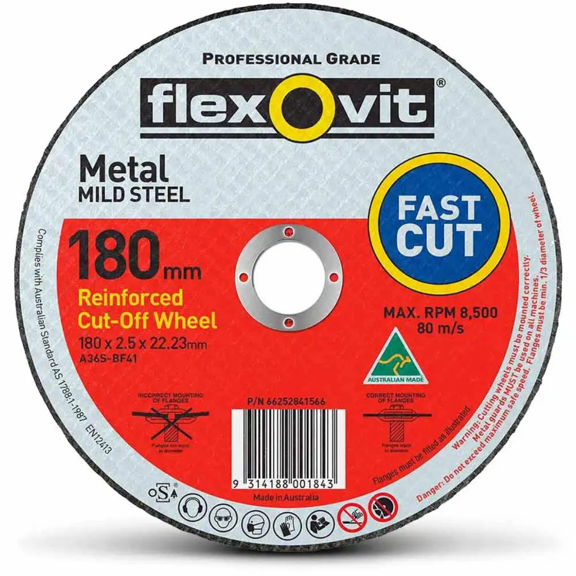 Picture of CUT OFF WHEEL 180 x 2.5 x 22.23mm FH38 METAL GENERAL PURPOSE