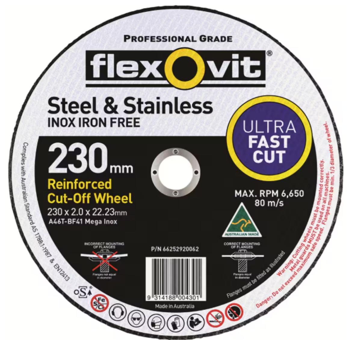 Picture of CUT OFF WHEEL 230 x 2.0 x 22.23mm A46T-BF41 MEGA INOX ULTRA THIN
