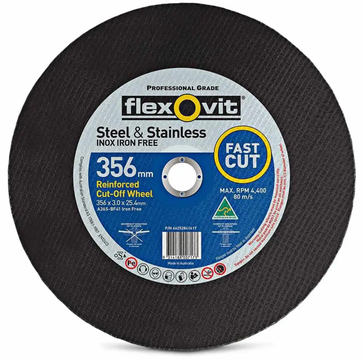 Picture of CUT OFF WHEEL 356 x 3.0 x 25.4mm A36SB L/SPEED PORTABLE DROP SAWS - METAL