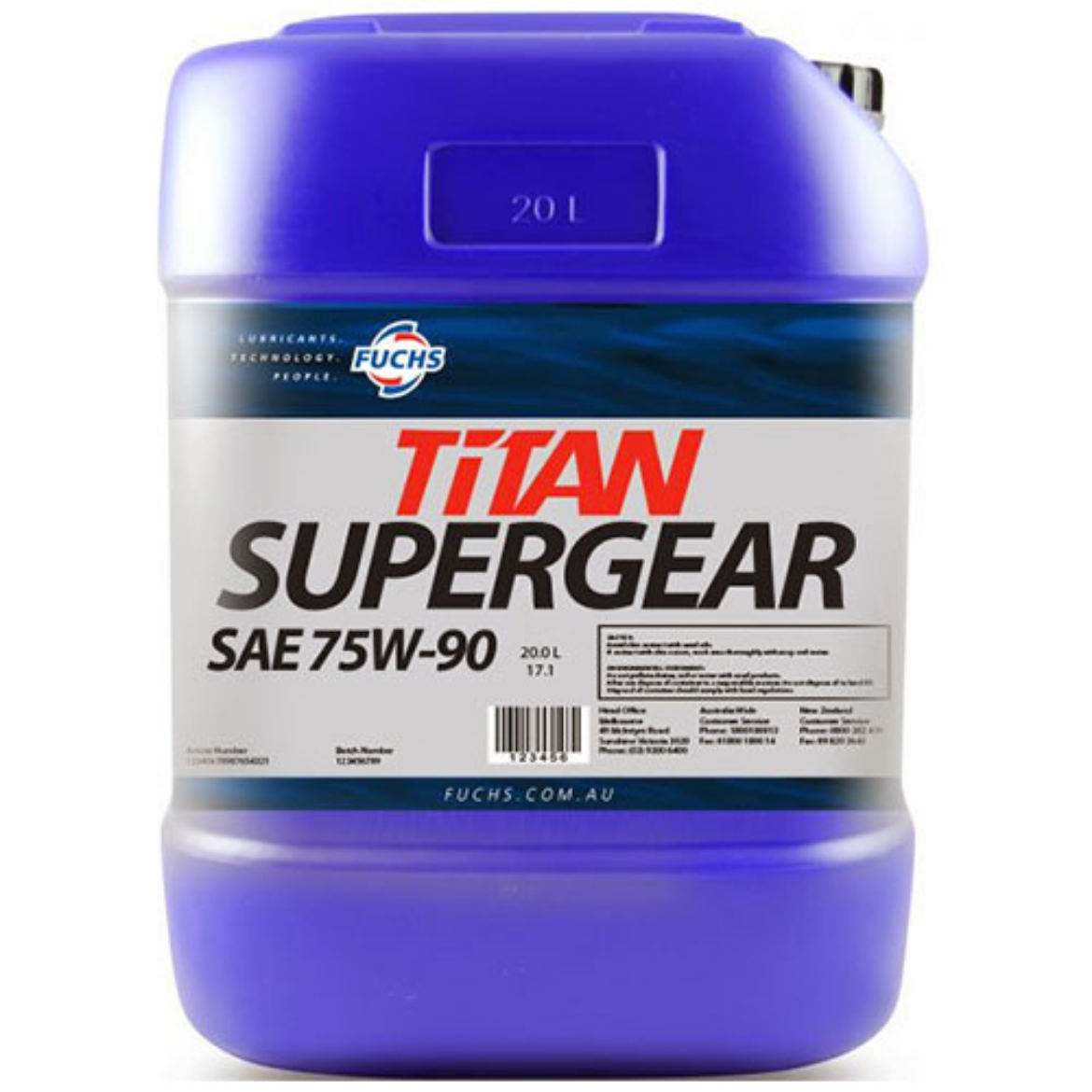 Picture of Automotive Gear Oil, Fuchs, TITAN SUPERGEAR HYP SAE 75W-90, 20L