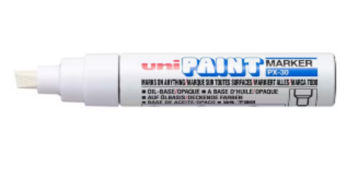 Picture of Uniball PX30BWH Paint Marker Chisel Tip - White