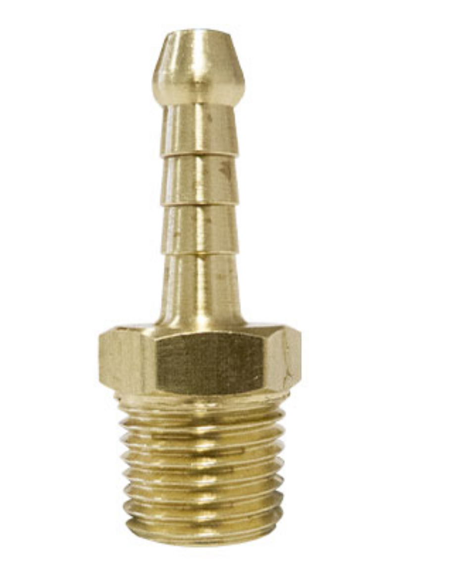 Picture of Hose Tail, Brass, 1/4" Barb x 1/4" NPT-M