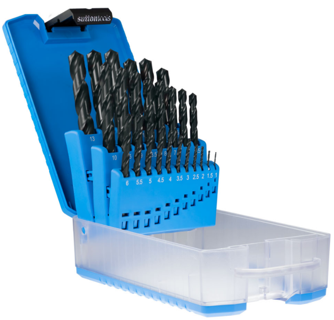 Picture of Drill Set, Imperial, 29 Pce, 1/16" - 1/2", Rises of 1/64ths, HSS, BLU