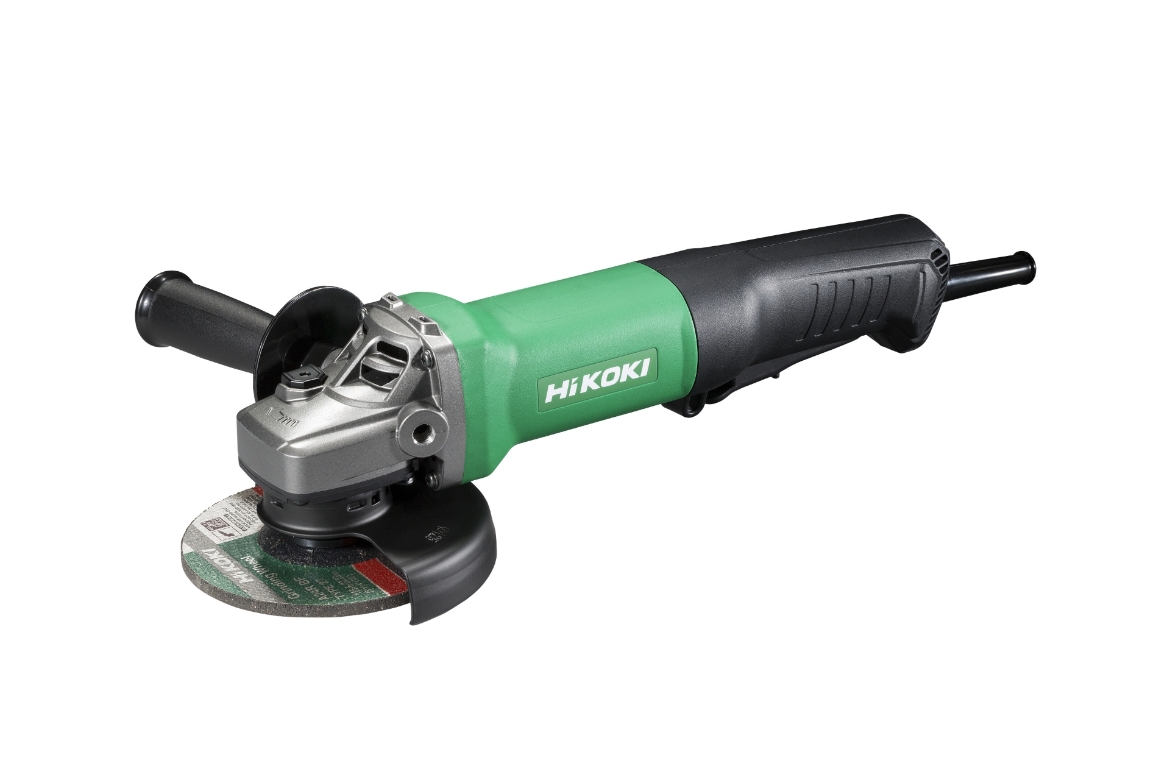 Picture of HiKOKI Grinder, 5"/125mm, 1400 Watt, (supercedes G13SE2H1Z), Paddle/Deadman Switch, c/w Anti-vibration side handle, grinding wheel and wrench