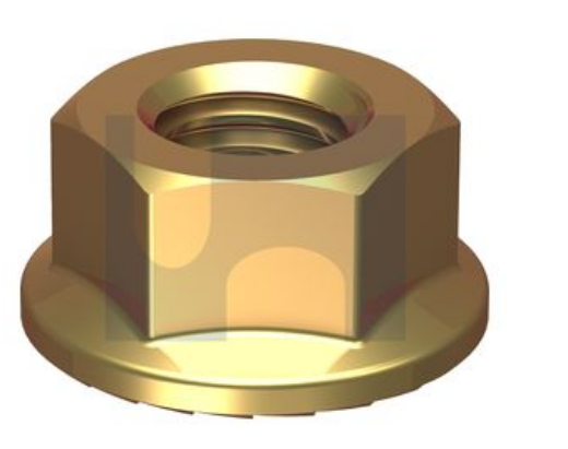 Picture of Nut, Metric Flanged Serrated, 8mm, Class 8, Zinc Yellow
