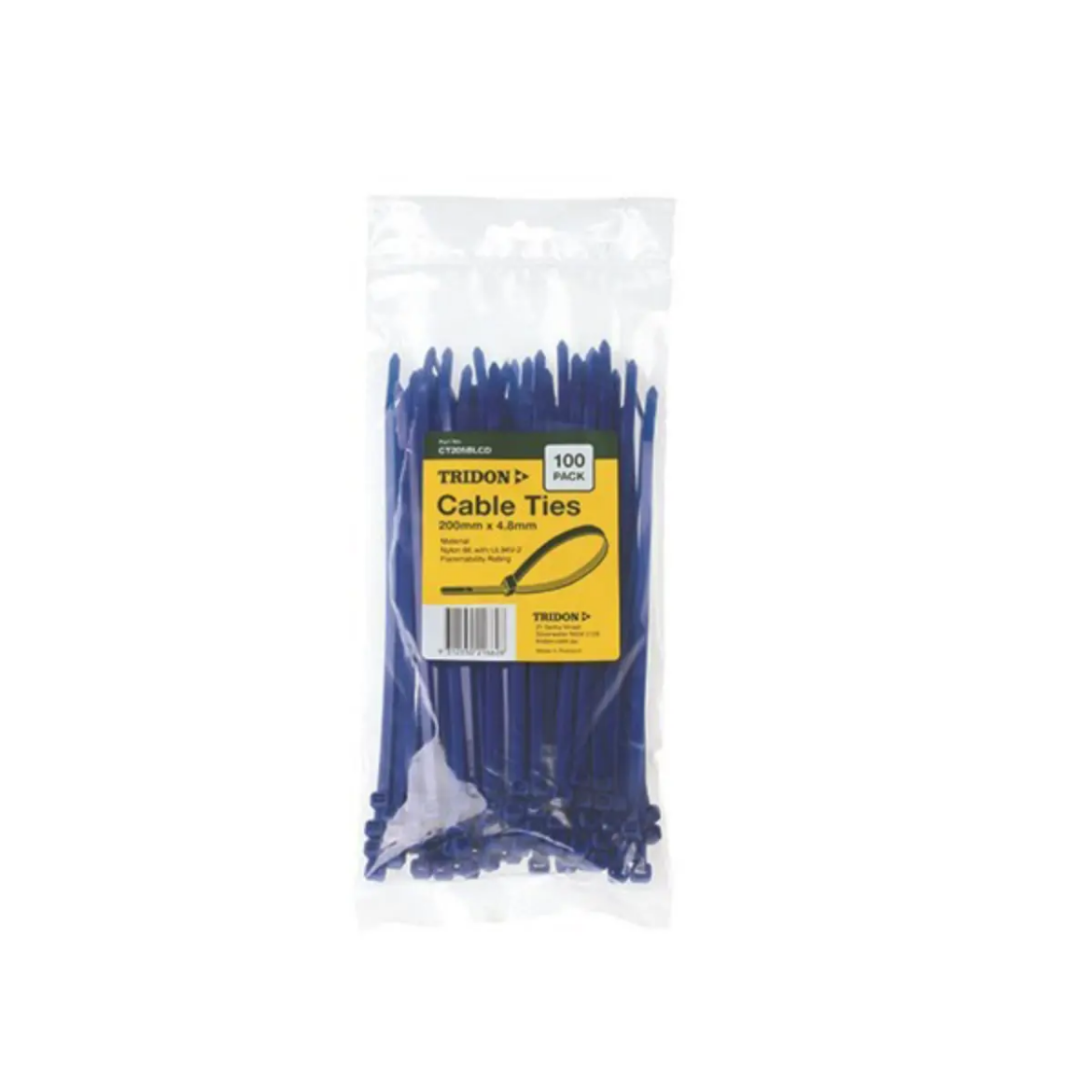 Picture of Cable Ties, Blue, 200mm x 4.8mm, Pkt.100